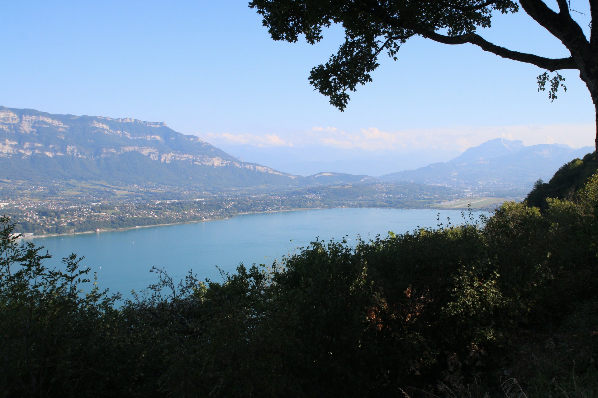 Lac du Bourget in summer with views over Chambéry — France's largest natural lake