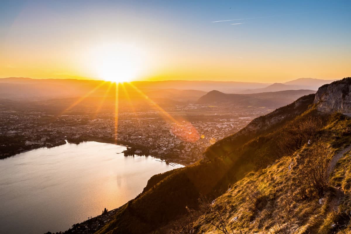 Annecy from Mont Veyrier — Lake Annecy and the Alps