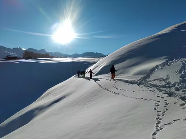 Raquette à neige à Chamonix en hiver